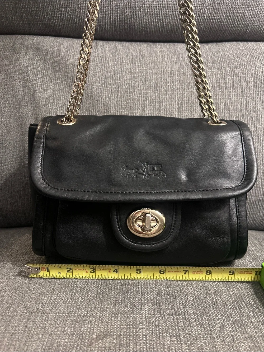 Coach Vintage Black Y2K convertible shoulder-crossbody bag with silver hardware - Picture 9 of 13